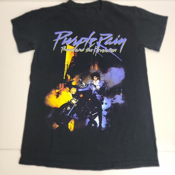 Prince & The Revolution Purple Rain Album Blk Short Sleeve T-Shirt Men's Size S - Picture 1 of 4